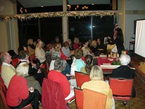 Wanda Wen speaking to garden club attendees