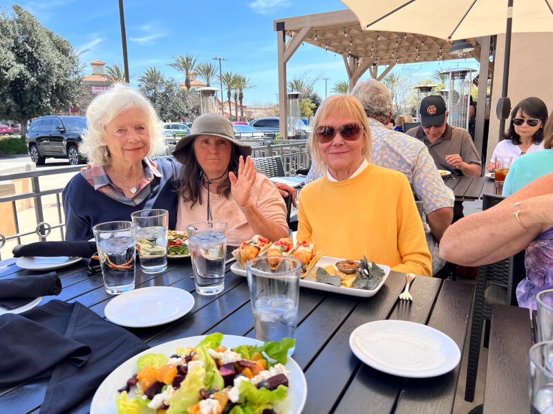 Malibu Garden Club members dining after Blueberry picking at Latitude 34.