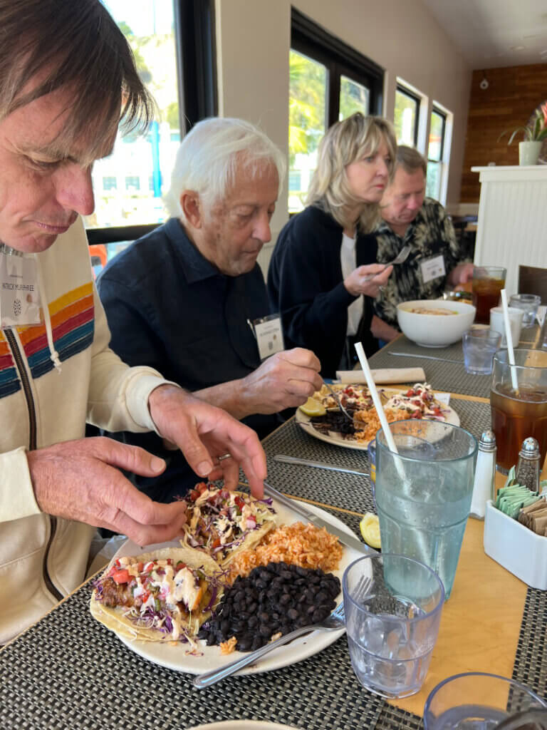 Malibu Garden Club Members dining at the Beach Cafe.