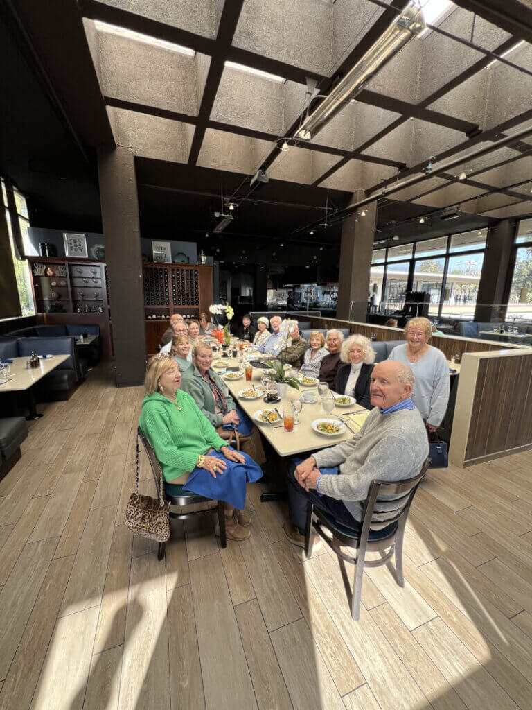 Garden club members celebrating Tom Lubisich's birthday