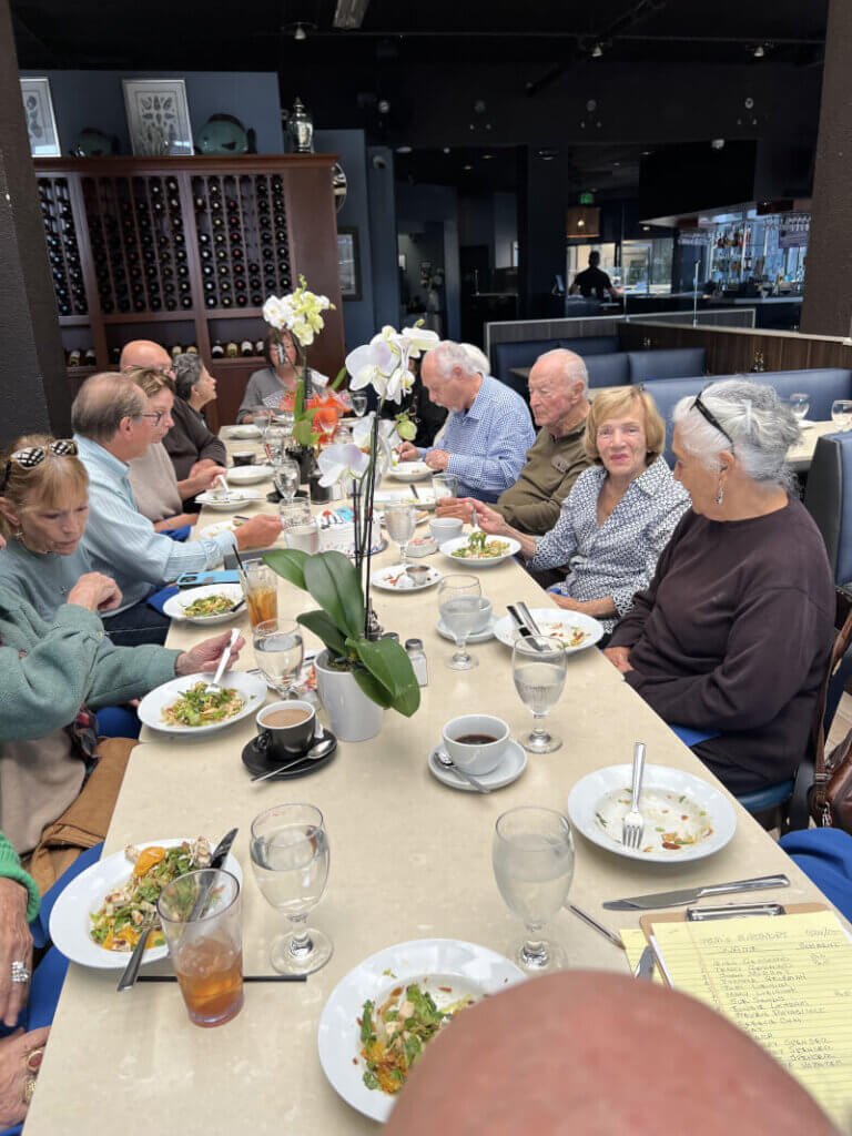 Garden club members celebrating Tom Lubisich's birthday