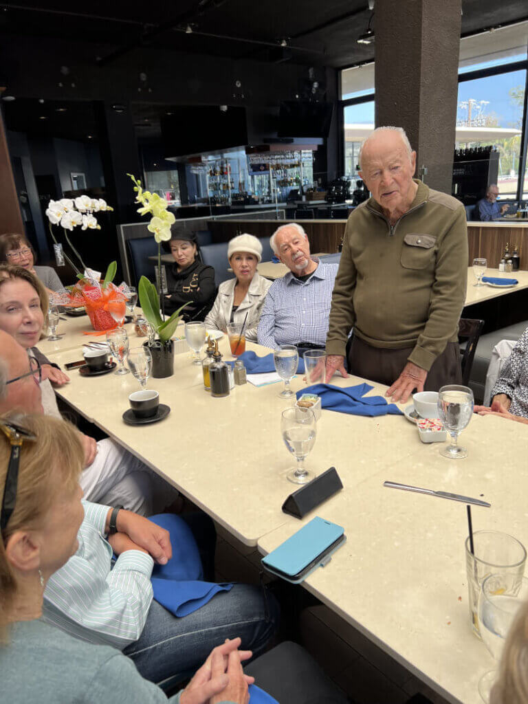 Garden club members celebrating Tom Lubisich's birthday