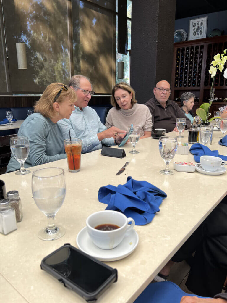 Garden club members celebrating Tom Lubisich's birthday