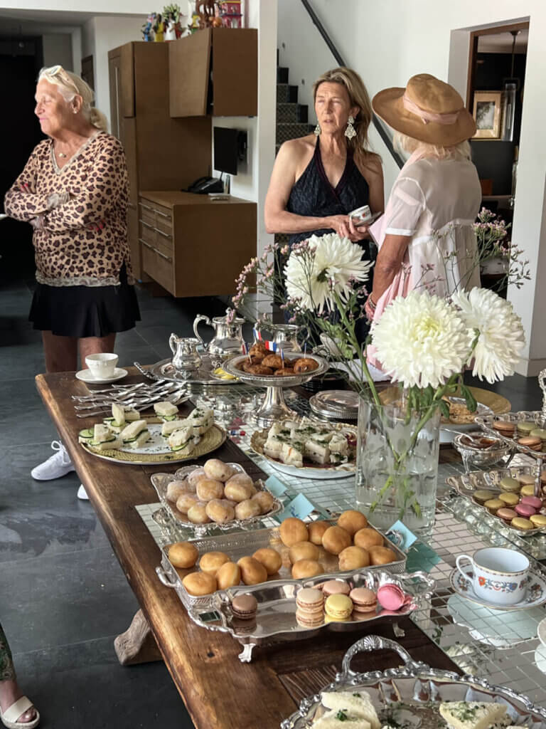 Tea party table and guest