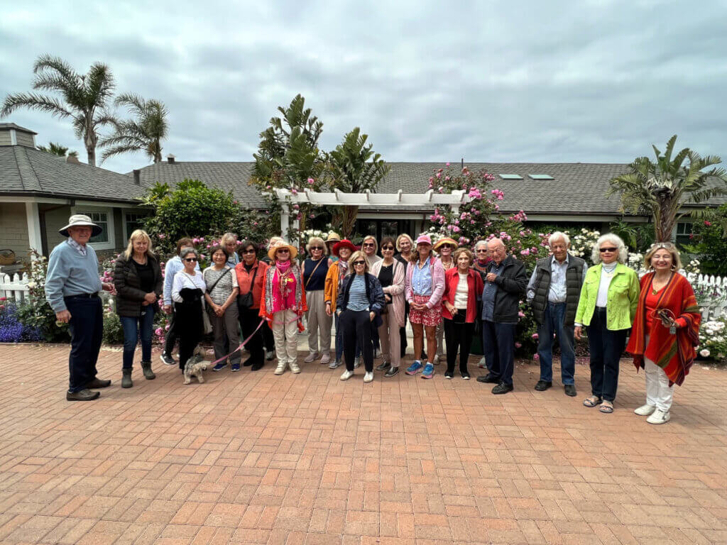Group of Malibu Garden Club members attending the Rose garden event.