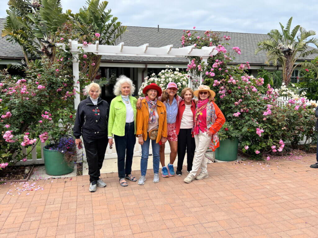 Group of Malibu Garden Club members attending the Rose garden event.